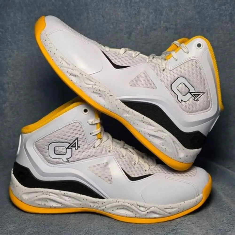Q4 Sports DC2-II Basketball Shoes Men's Size 9.5 White Yellow